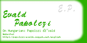 evald papolczi business card